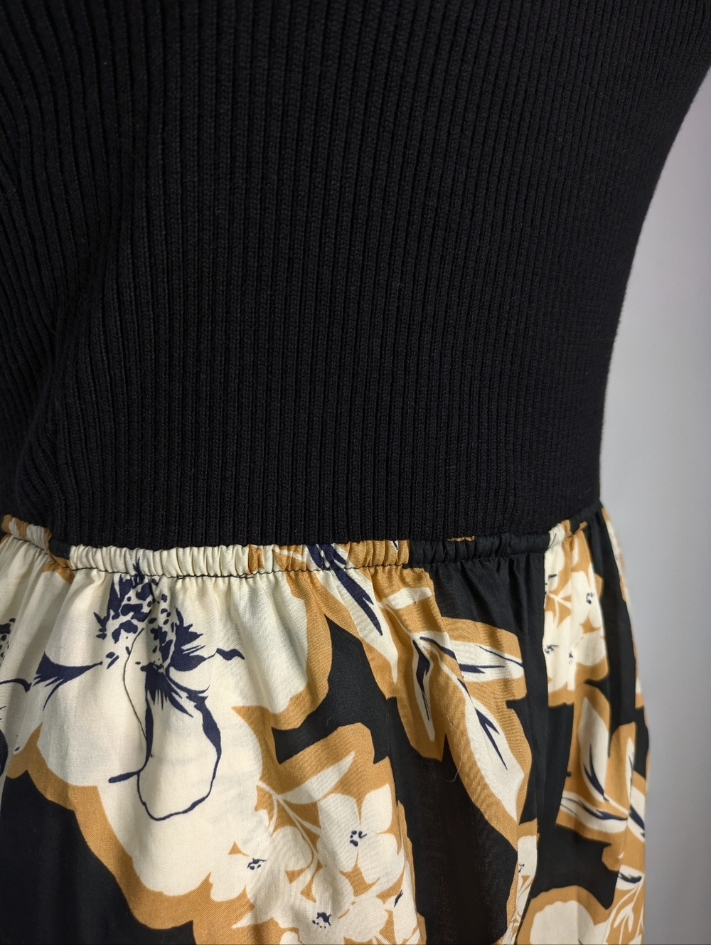 Evereve Black Cream Tan Floral Strapless Jumpsuit XS - Picture 5 of 13